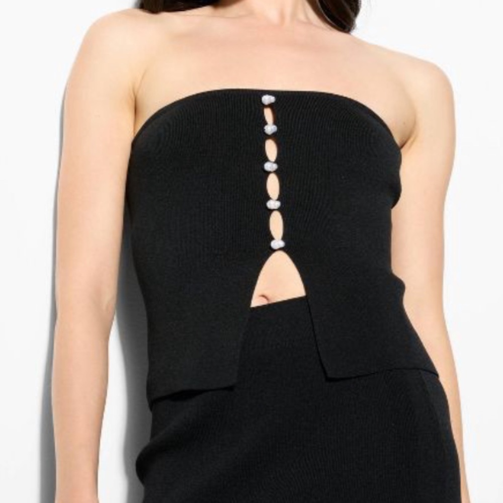 Wild Fable Pearl Button Sweater Tube Top